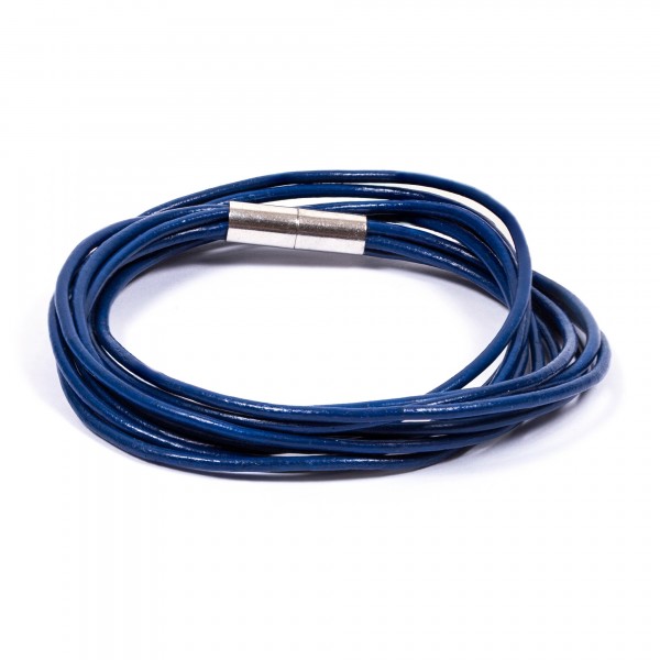 Lederarmband 10er blau