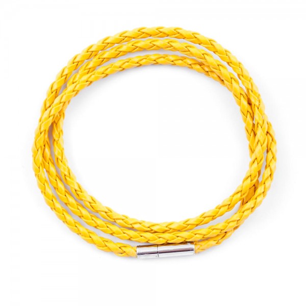 Lederband Doppelpack gelb