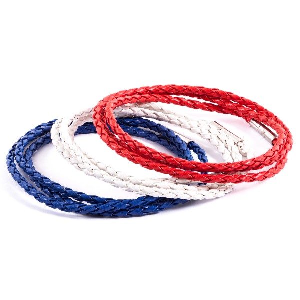 Lederarmbänder Doppelpack weiß blau rot by 12teFRAU