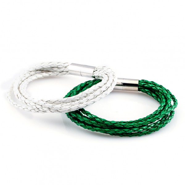 Lederarmbänder Knipser grün weiß