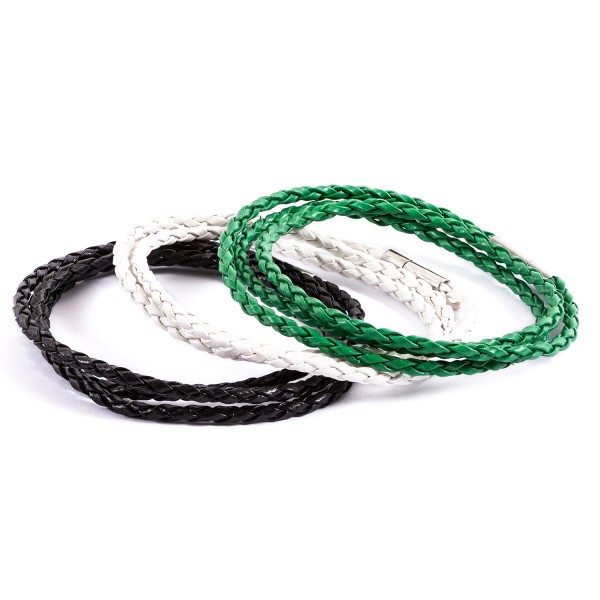 Lederarmbänder Doppelpack schwarz weiß grün by 12teFRAU