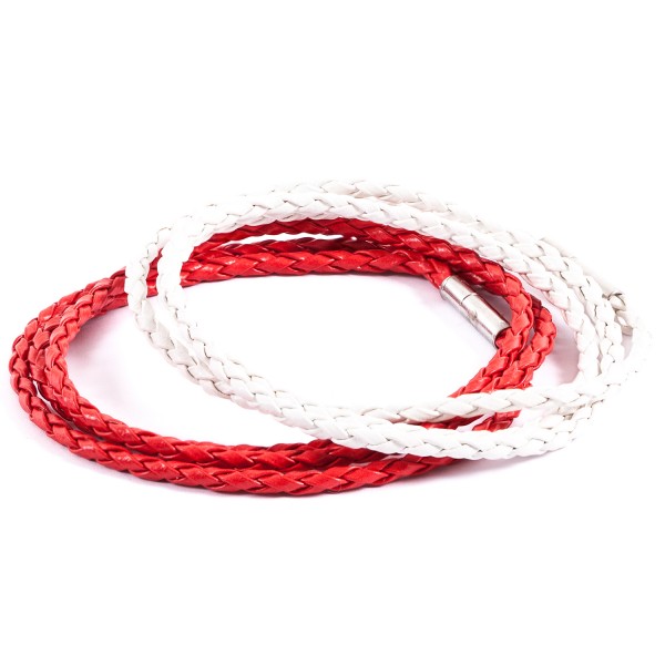 Lederarmbänder Doppelpack rot weiß by 12teFRAU