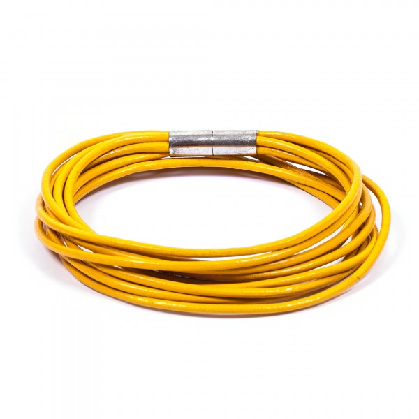 Lederarmband 10er gelb