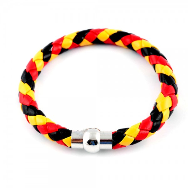 Lederarmband Deutschland schwarz-rot-gold mit Magnetverschluss