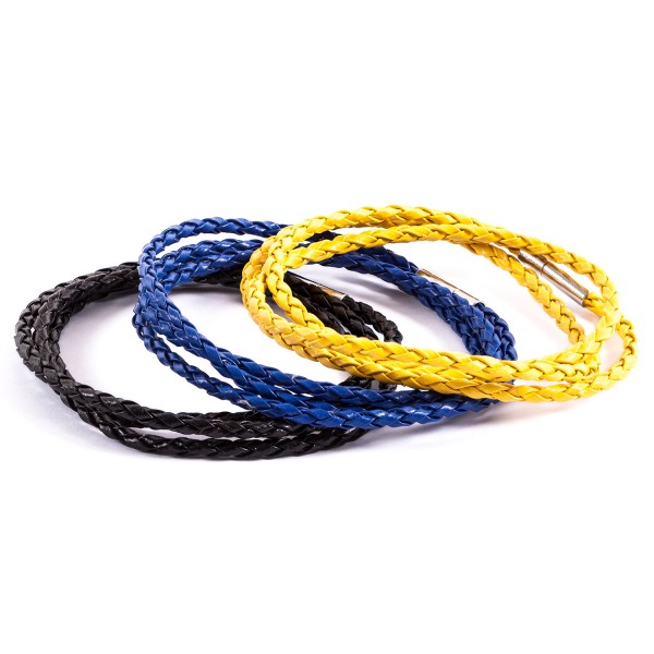 Lederarmbänder Doppelpack schwarz blau gelb by 12teFRAU