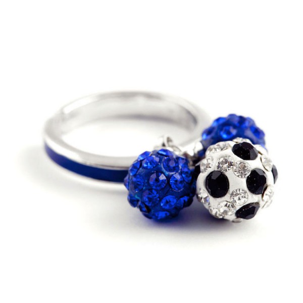 Fußball-Ring "Dreierkette", blau