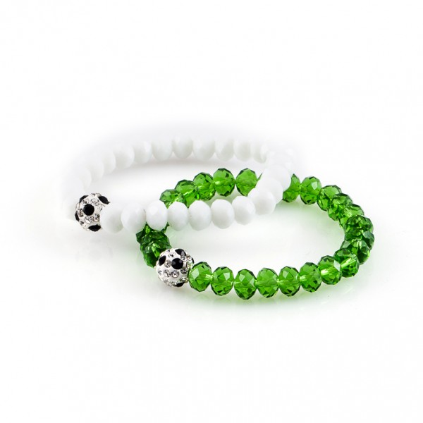 Kristallarmband Deine Farben weiß grün gelb by 12teFRAU