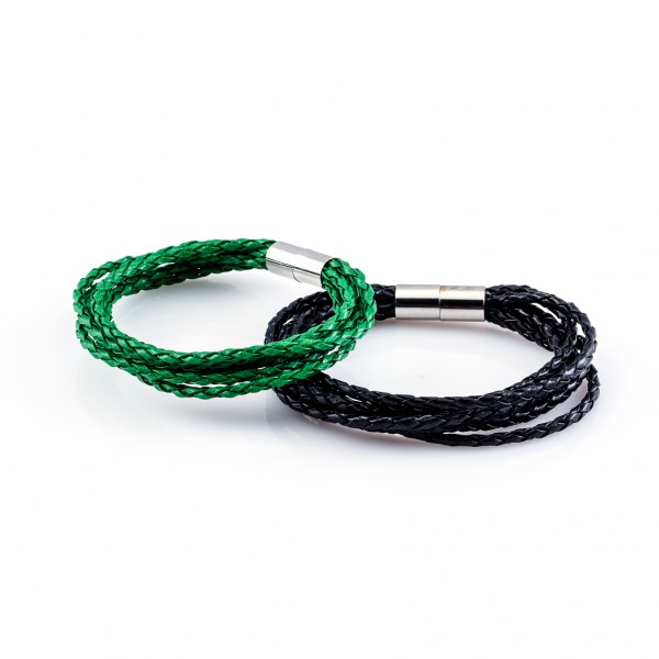 Lederarmbänder Knipser schwarz grün