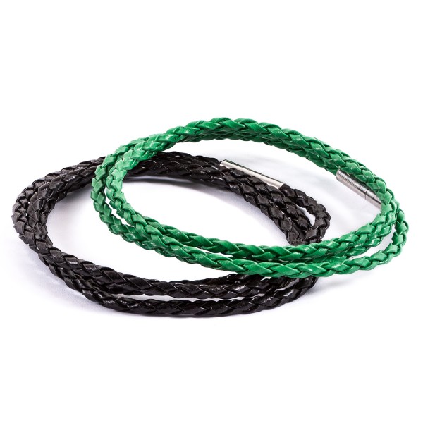 Lederarmbänder Doppelpack schwarz grün by 12teFRAU